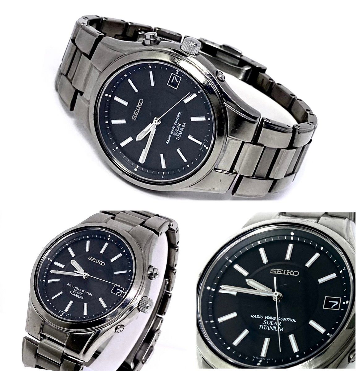 SEIKO☆電波ソーラー☆渡辺力監修モデル☆チタン☆ルミブライト☆軽量☆日本製 SEIKO セイコー 電波ソーラー 渡辺力監修モデル メンズ腕時計