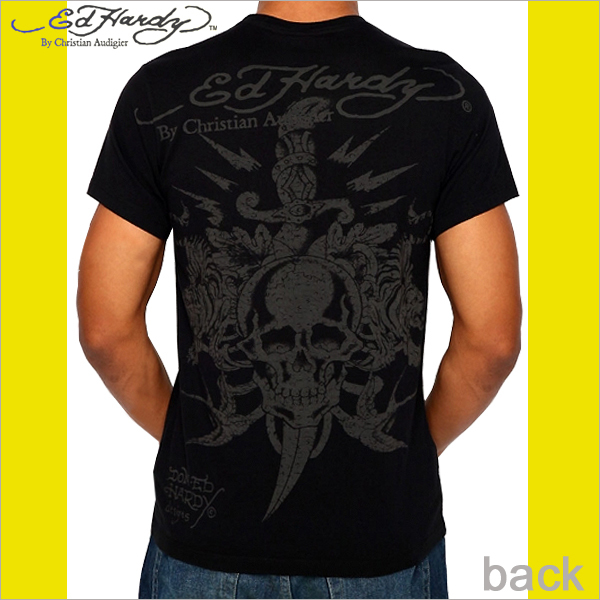 Ed Hardy　エドハーディー ベーシック　クルーネック　ビューティフルゴースト＆スカルダガー　Tシャツ　ブラック　S_画像2