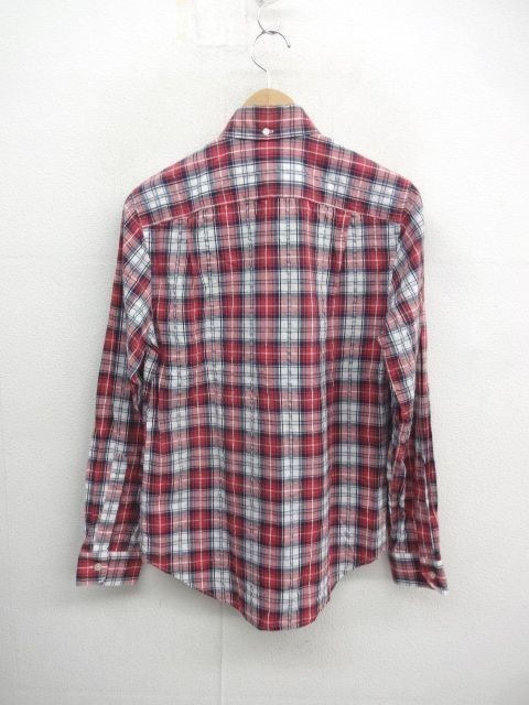 VKZ093*USA made steven alan check pattern sia soccer shirt *XS* red Stephen Alain 