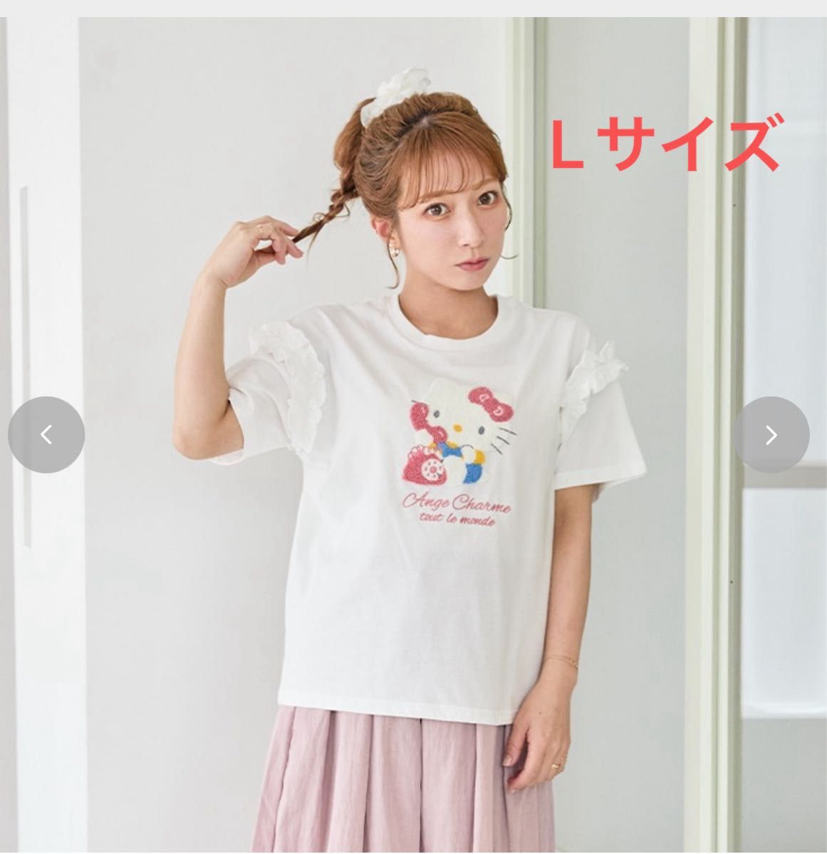 辻希美ハローキティ しまむら 辻希美 AngeCharme to le monde ハローキティ Tシャツ