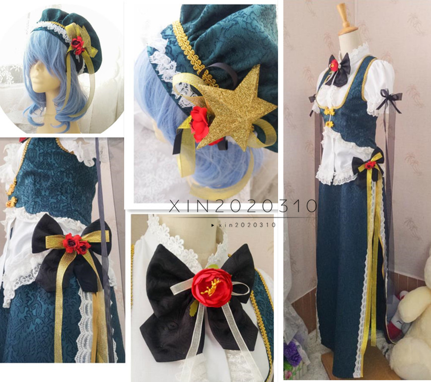 修正版高品質コスプレ衣装　東方Project　紅美鈴チャイナドレス　フリル地獄 風(ウィッグ 靴別売り)_画像1