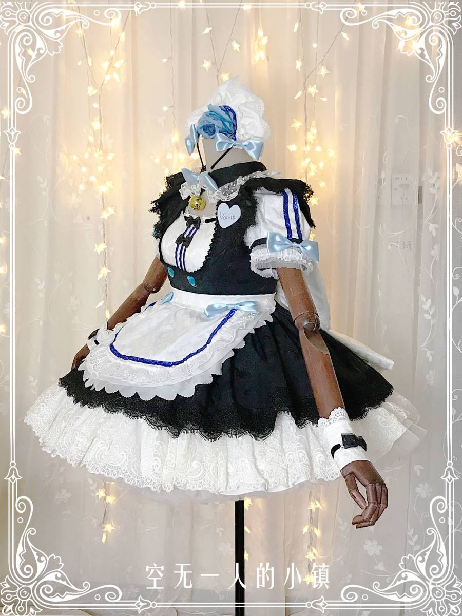 修正版高品質NEKOPARA ネコぱら バニラ コスプレ衣装+腕輪+靴下+ 修正版高品質NEKOPARA ネコぱら バニラ コスプレ衣装+腕輪+靴下+