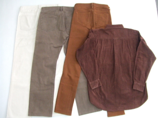 [ bargain ]*UNIQLO/ Uniqlo * casual 4 point set ① corduroy shirt ② skinny jeans ③ Denim pants ④ corduroy pants 