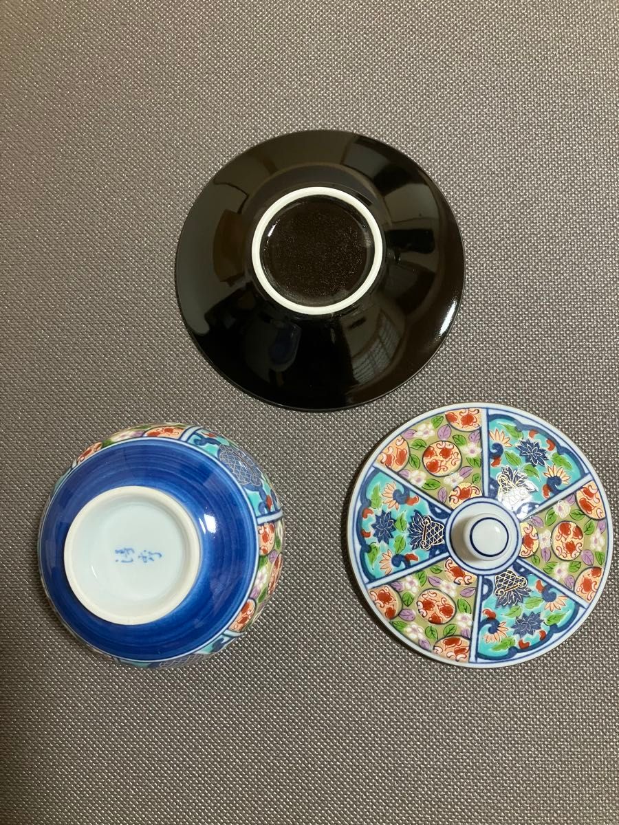 定率割引 西日本 新品未使用 有田焼古伊万里 清秀 金彩色絵 蓋付き茶托付き湯呑み 工芸品