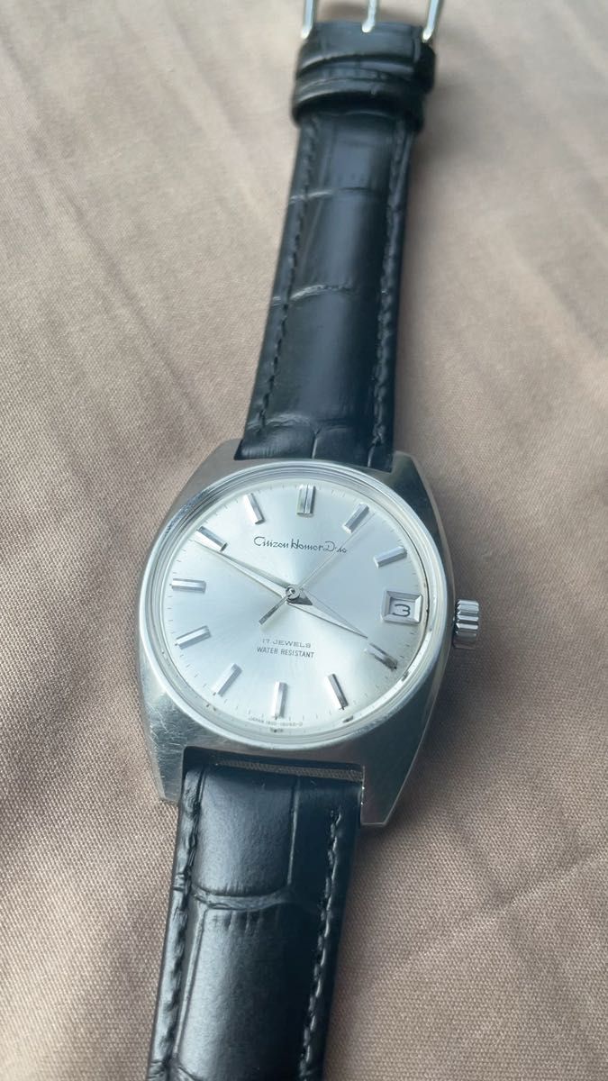 稼働品 Citizen Homer Date 17石 手巻き 腕時計