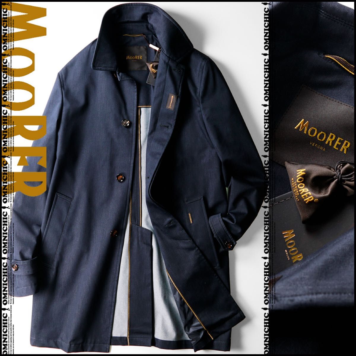 MOORER ムーレー VITTORインディゴストレッチステンカラーコート インディゴの艶 新品正規【MOORER】ムーレー/伊製/春夏/VITTOR