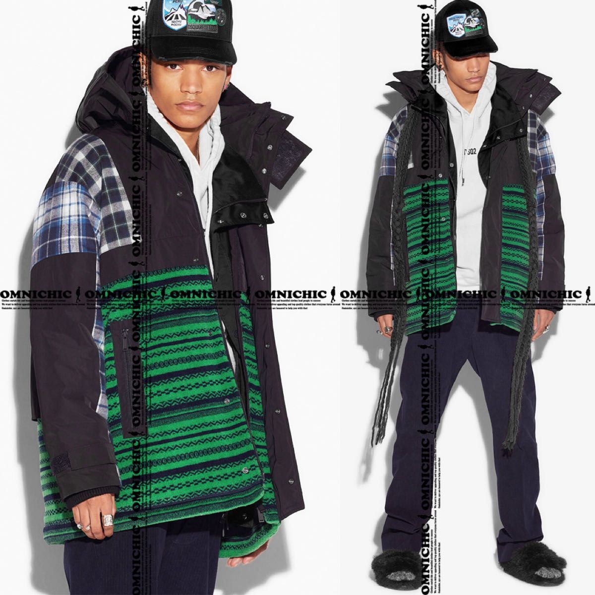 DSQUARED2ディースクエアードパッチワーク中綿パーカーコート 新品25万【DSQUARED2】ディースクエアードパッチワーク中綿