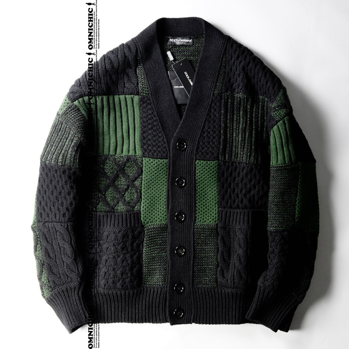 DOLCE&GABBANAパッチワークウールニットカーディガン/ドルチェDG 希少パッチワーク 新品1点のみ【DOLCE&GABBANA】多パターン
