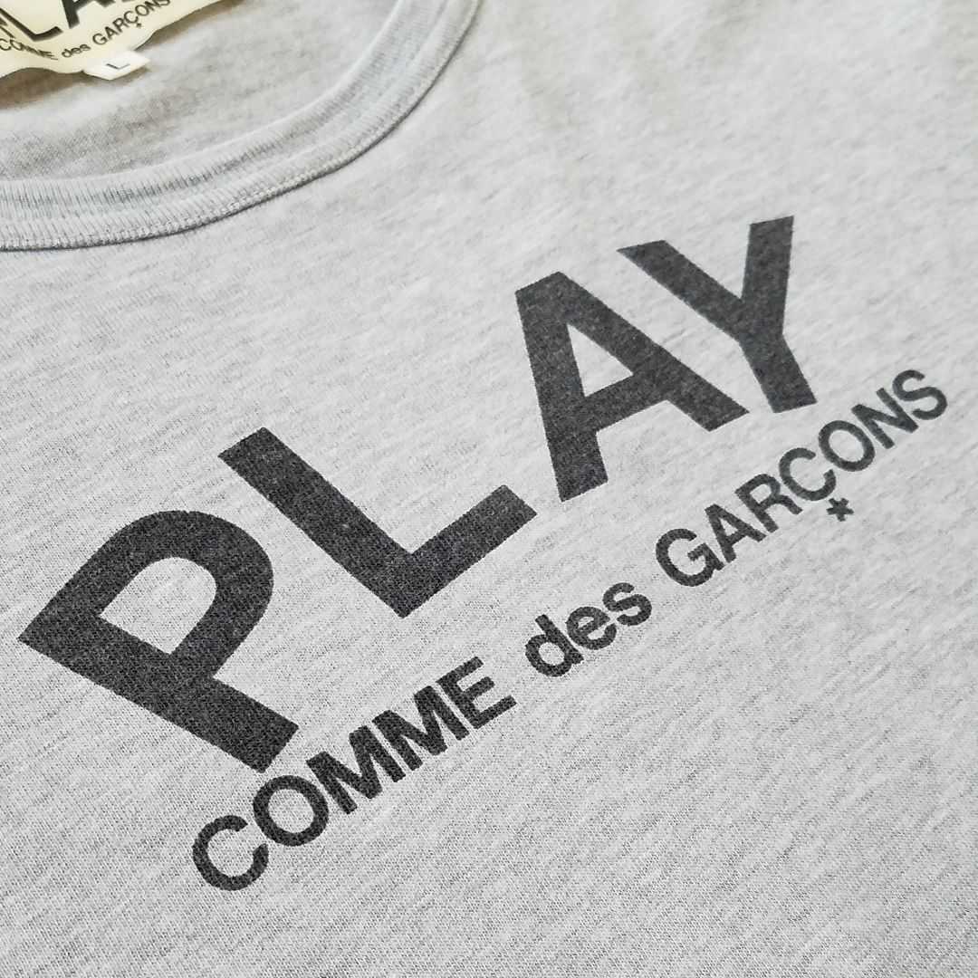 PLAY COMME des GARCONS Tシャツ L グレー×ブラック プレイ 半袖Tシャツ コム・デ・ギャルソン ハート目　価格相談は質問欄へ