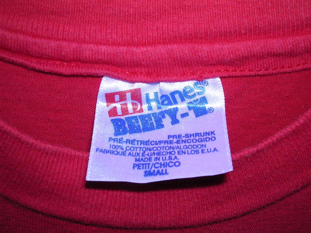 90s USA製 Hanes BEEFY-T ミッキー プリント Tシャツ S 赤 vintage old ディズニー Mickey ヘインズ_画像6