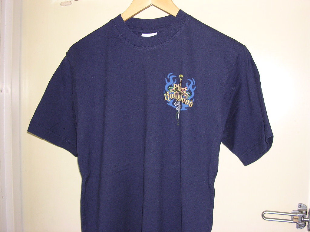 00s プラネットハリウッド PLANET HOLLYWOOD GUAM ドラゴン Tシャツ M 紺 vintage old_画像3