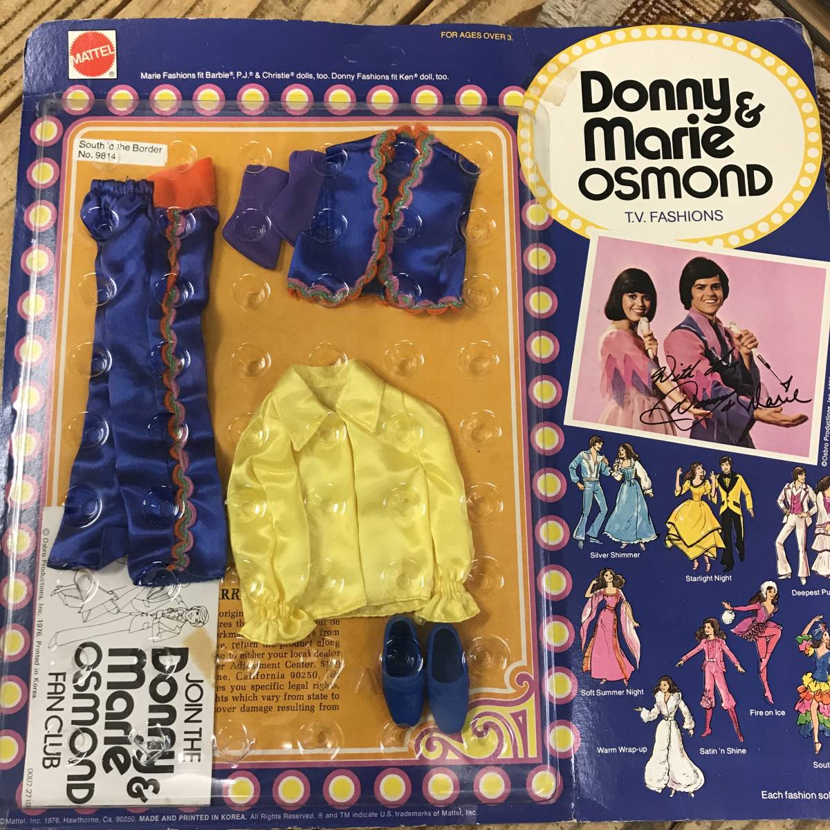  Vintage * неиспользуемый товар! DONNY&MARIE OSMOND SOUTH'O BORDER #9814 наружный Fit комплект *1976, кукла, Mattel, осмотр ) Barbie 