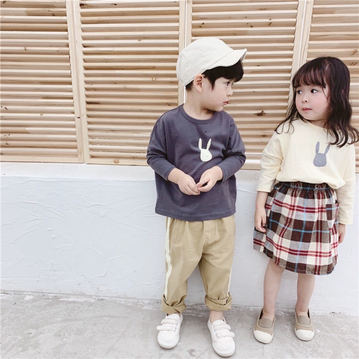 Paypayフリマ Muenica ウサギ Tシャツ キッズ ホワイト 流行 可愛い 韓国子供服 Paypayフリマ Muenica ウサギ Tシャツ キッズ ホワイト 流行 可愛い 韓国子供服