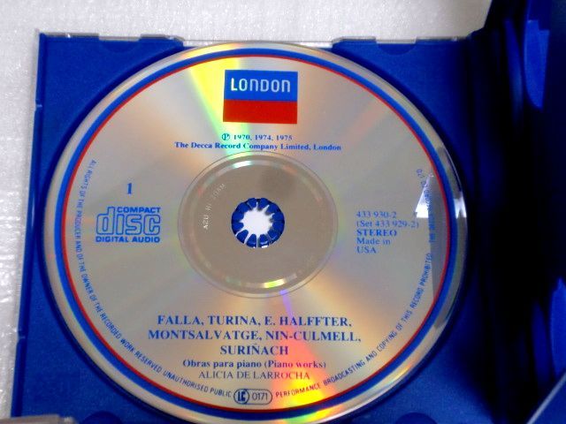 CD　MUSICA PARA PIANO(4) ピアノ音楽集4 ファリャ,モンポウ/ラローチャ/2枚組/US盤_画像4