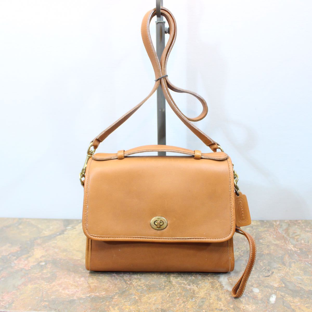 OLD COACH TURN LOCK LEATHER 2WAY SHOULDER BAG USA/オールドコーチターンロックレザー2wayショルダーバッグ_画像1