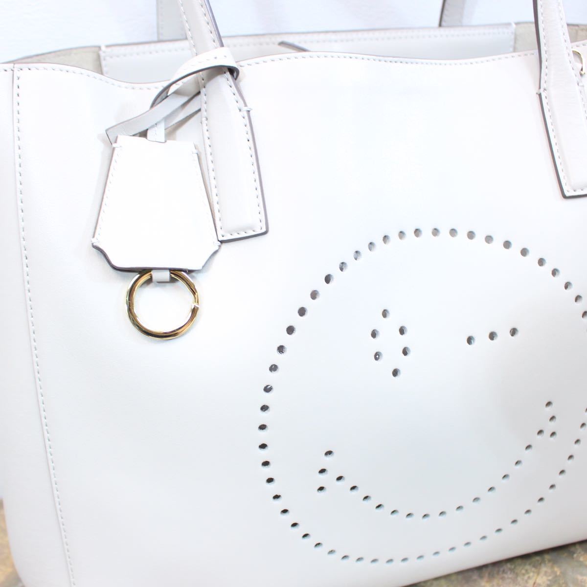 ANYA HINDMARCH EBURY SHOPPER WINK SMILY LEATHER TOTE BAG MADE IN  ITALY/アニヤハインドマーチイーブリーレザートートバッグ