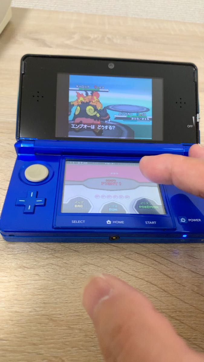 Nintendo 3DS(コバルトブルー)タッチペン無し(美品に近い良品)本体と拡張スライドパッドとACアダプター付き
