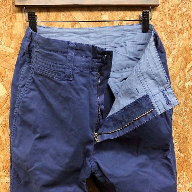 BLUE WORK TOMORROWLAND ブルーワーク トゥモローランド 0 メンズ パンツ テーパード 無地 ジップフライ 綿×ポリウレタン ブルー系 青系_画像3