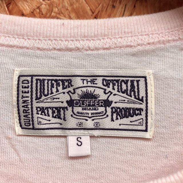 DUFFER ダファー S メンズ Tシャツ カットソー 半袖 クルーネック 丸首 花文字 フラワー グラフィック プリント PARTY 綿100% ライトピンク_画像2