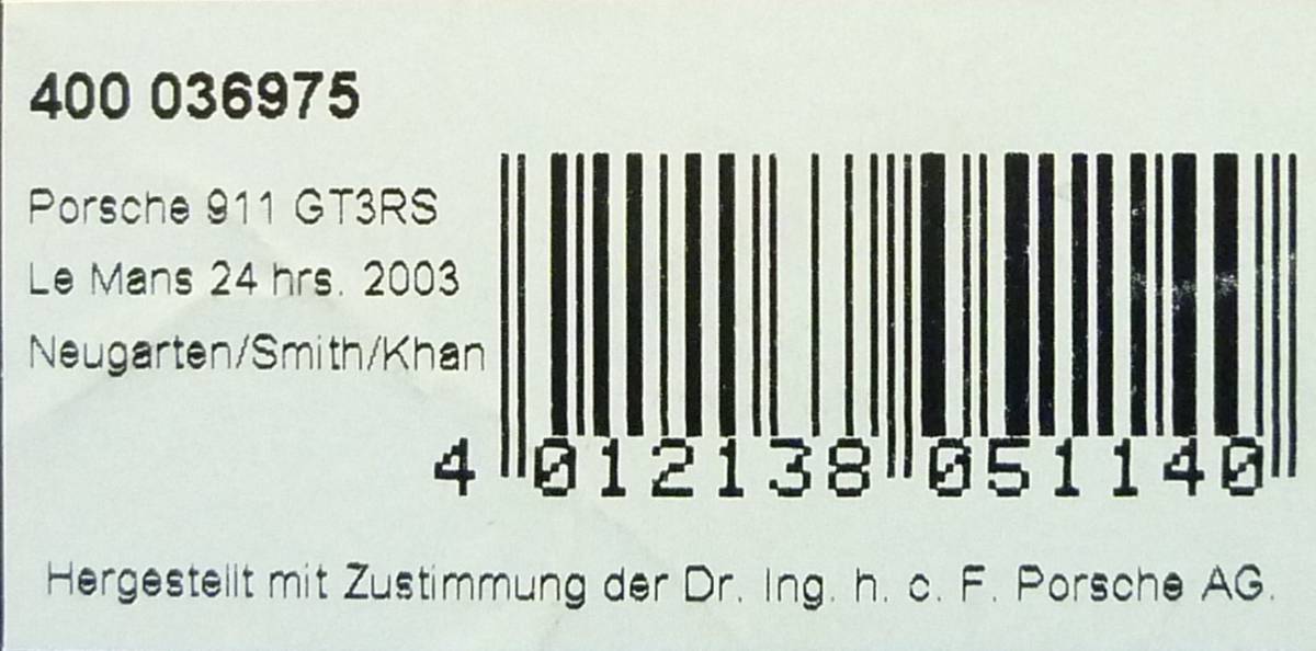 ⑨ミニチャンプス 1/43 ポルシェ 911 GT3RS #75 ル マン 2003(PMA, Porsche, Le Mans 24h)_画像5
