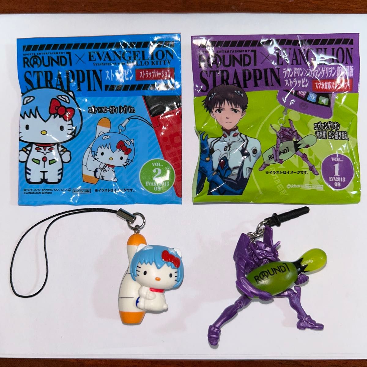 エヴァンゲリオンハローキティストラップ ラウンドワン ハローキティ ストラップ エヴァンゲリオン