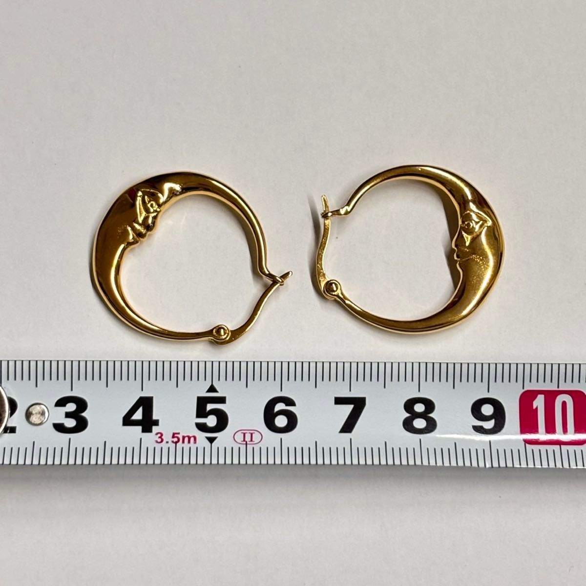 常田大希 ピアス 18k ゴールドメッキ ゴールド フープピアス ムーン 両耳 King Gnu 常田大希 着用 ピアス ゴールド 18K 18kゴールドメッキ