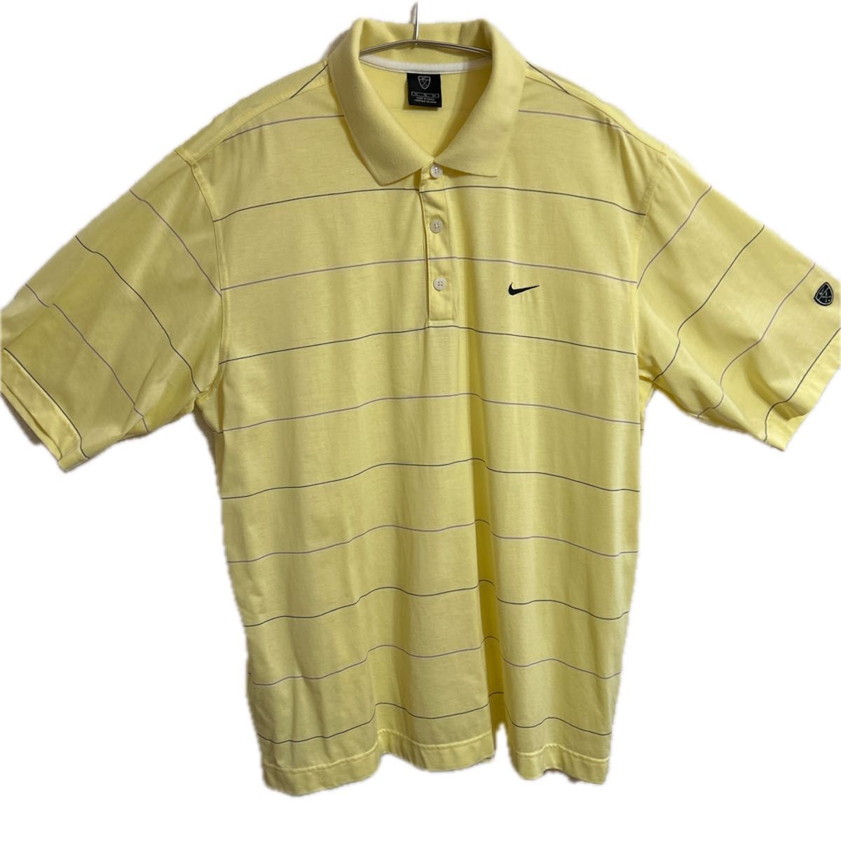 NIKE GOLF XL ストライプ柄ポロシャツ NIKE GOLF ポロシャツ イエロー系 ストライプXLサイズ｜Yahoo!フリマ