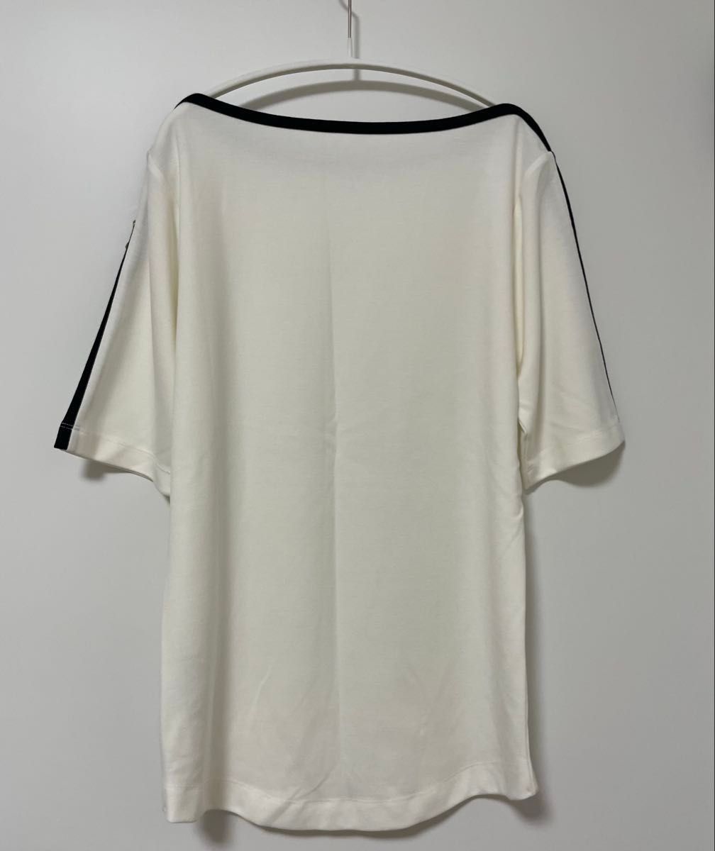 新品未使用　タグ付き　marie claire マリクレール　半袖　Tシャツ L カットソー　トップス　白　ホワイト　マリン