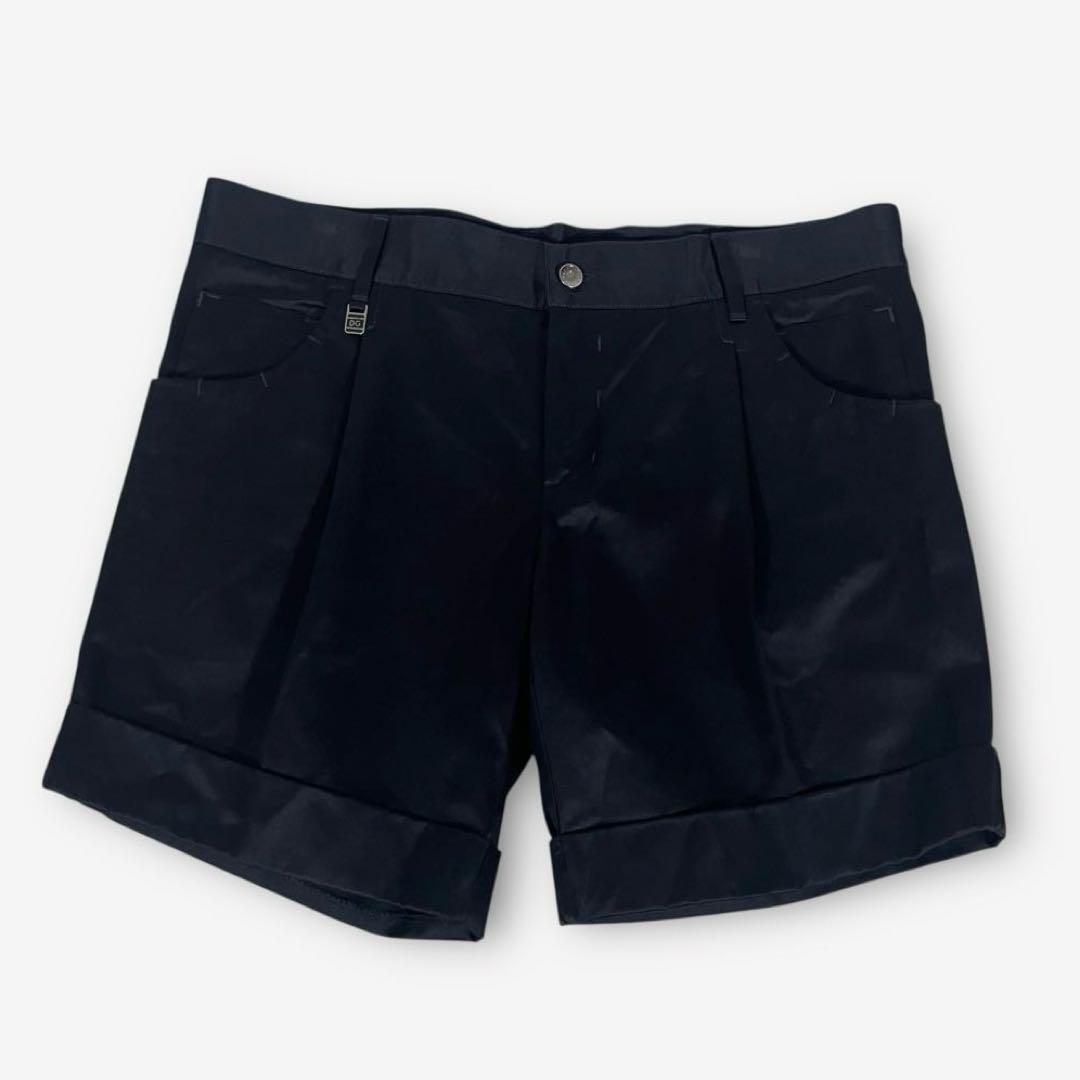 【DOLCE&GABBANA】プリーツショーツ 美品】ドルチェアンドガッバーナ ショート パンツ サテン タック