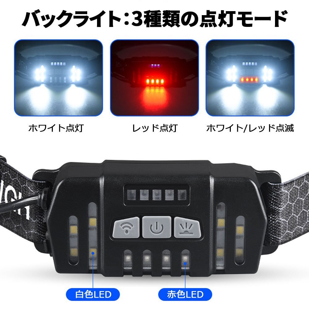 LEDヘッドライト* USB充電 バッテリー內(nèi)蔵 センサーモード付 高輝度 7+3モード 広角/狹角/COB/SOS切替 角度調(diào)節(jié)可 7日保証