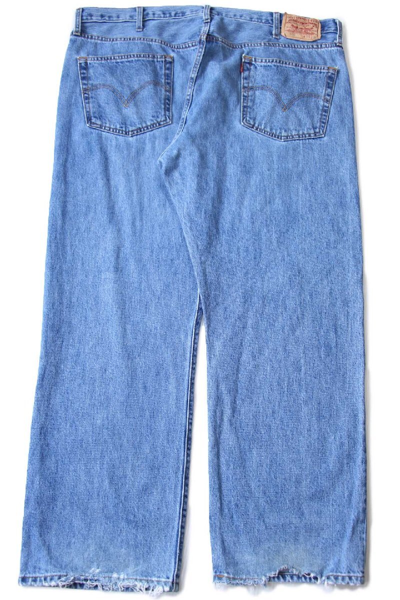 ★00s Levi'sリーバイス 501 ダメージ デニムパンツ W44 L30★SDP4182 特大 ジーンズ ストレート ストーンウォッシュ ビッグサイズ_画像3