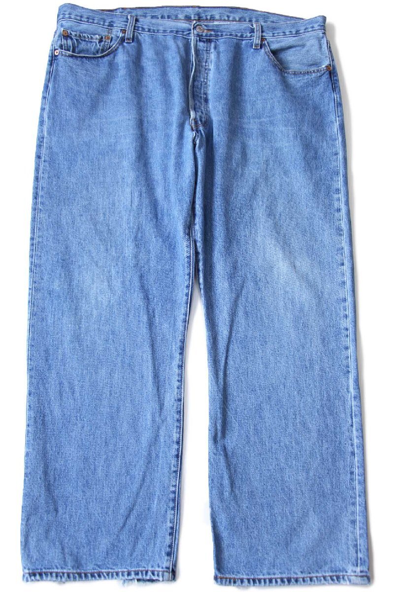 ★00s Levi'sリーバイス 501 ダメージ デニムパンツ W44 L30★SDP4182 特大 ジーンズ ストレート ストーンウォッシュ ビッグサイズ_画像2