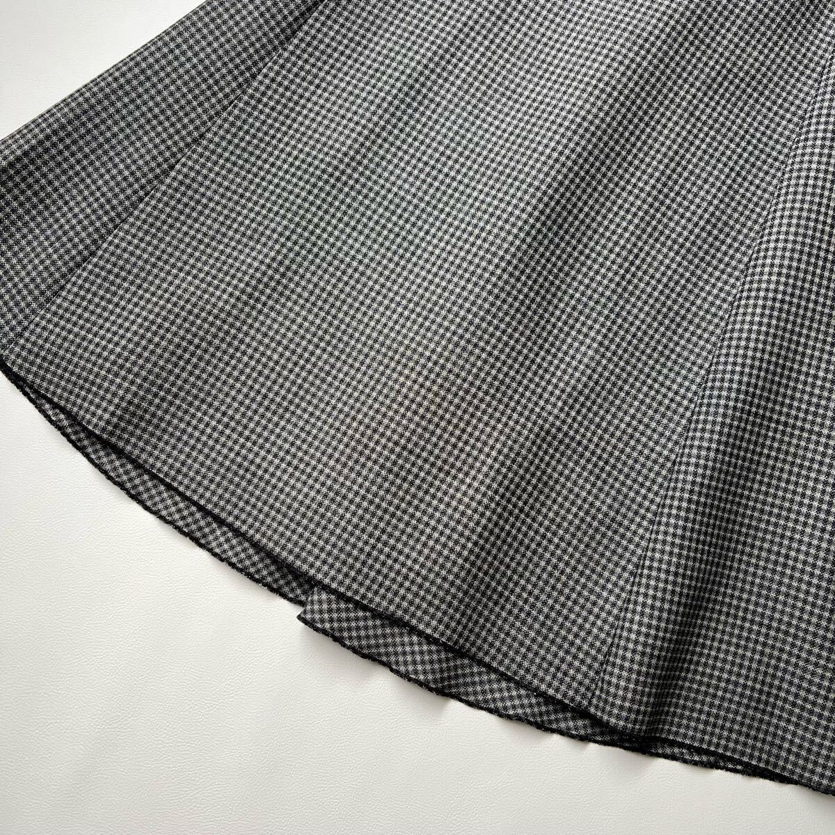 美品 ESTNATION エストネーション フレアスカート ロングスカート チェック グレー 36 レディース_画像2