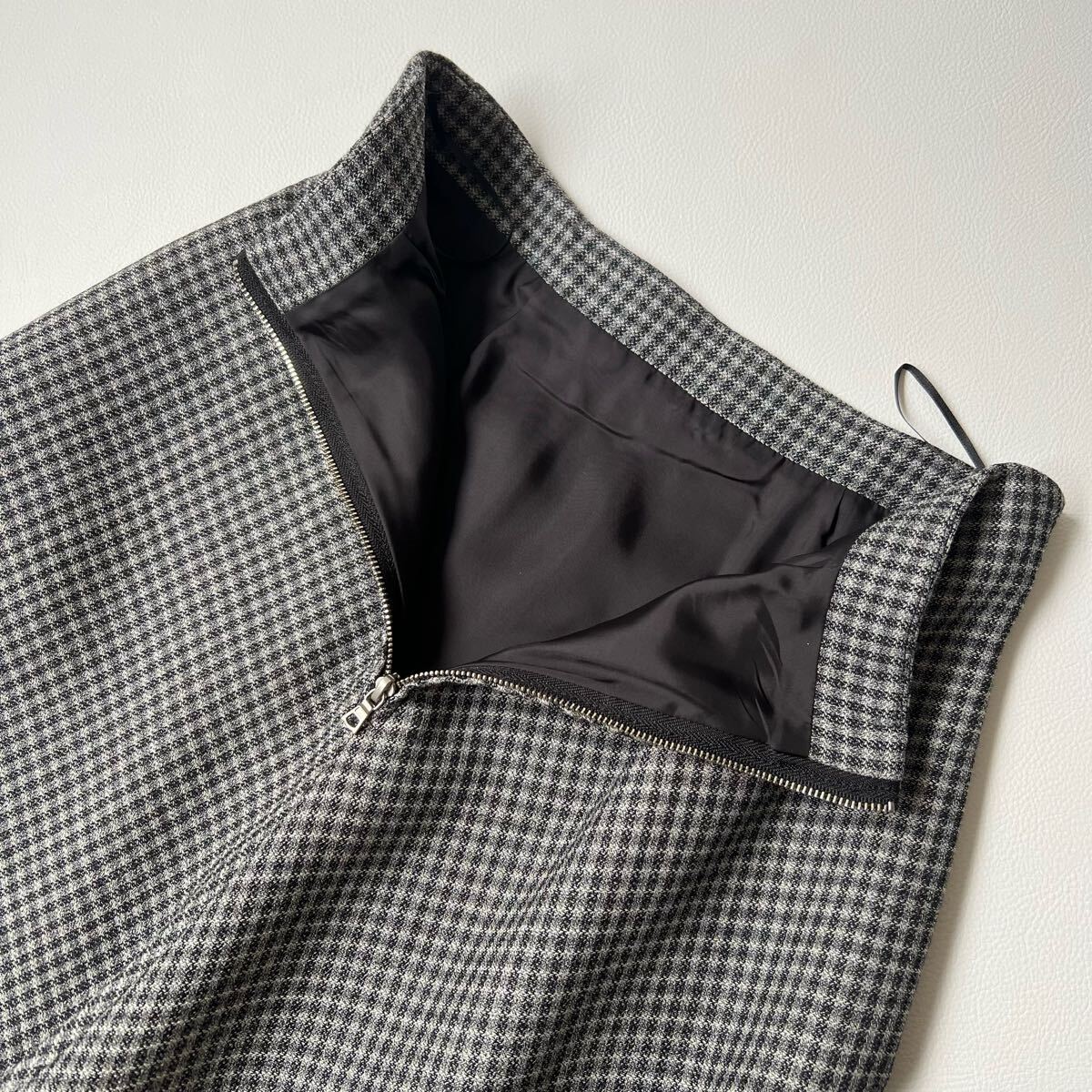 美品 ESTNATION エストネーション フレアスカート ロングスカート チェック グレー 36 レディース_画像7