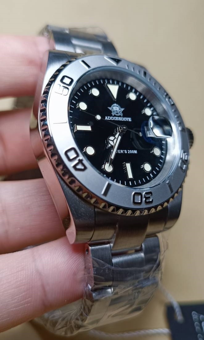 ADDIESDIVE ヨットマスター 銀 オマージュ ダイバー ミヨタムーブメント miyota クォーツ ロレジウム no logo_画像4