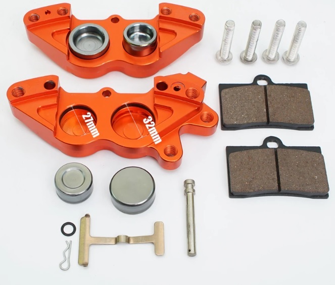 臺灣Folamdo-左灰●ブレーキキャリパー●ピッチ40mm●アルミCNC●4POT●ブレンボ FRANDO シグナス V125 グロム ズーマー NSR モンキー