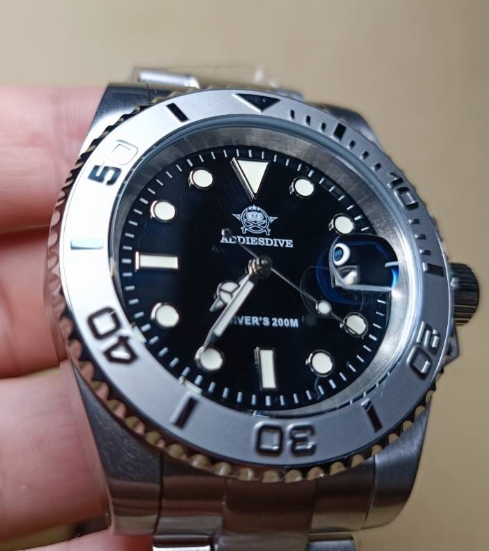ADDIESDIVE ヨットマスター 銀 オマージュ ダイバー ミヨタムーブメント miyota クォーツ ロレジウム no logo_画像9