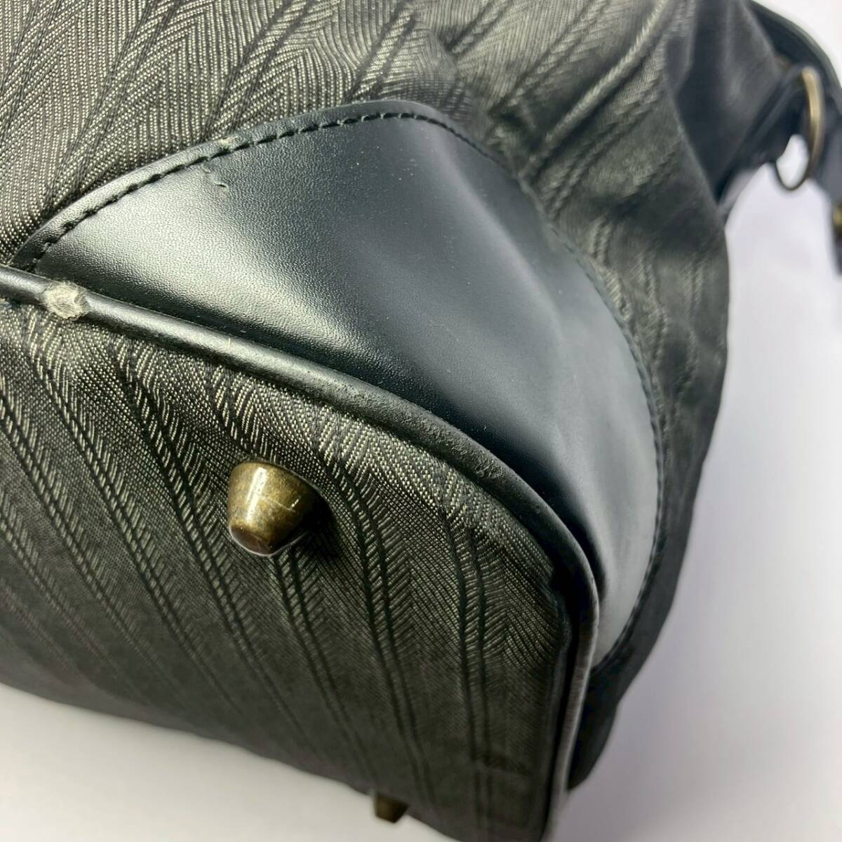 BG20 Crocodile крокодил сумка "Boston bag" черный ручная сумочка чёрный полоса кожа руль серый унисекс застежка-молния 