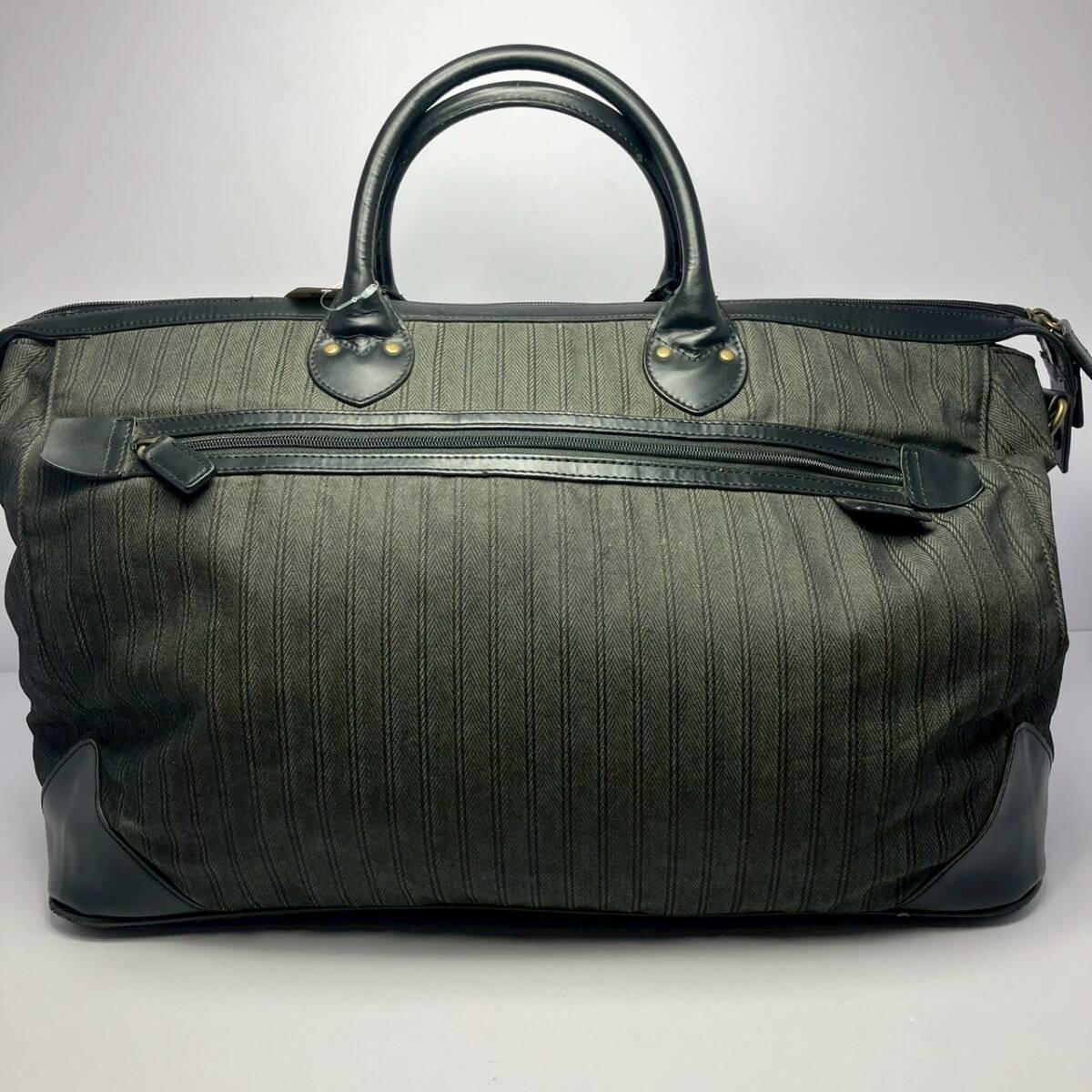 BG20 Crocodile крокодил сумка "Boston bag" черный ручная сумочка чёрный полоса кожа руль серый унисекс застежка-молния 