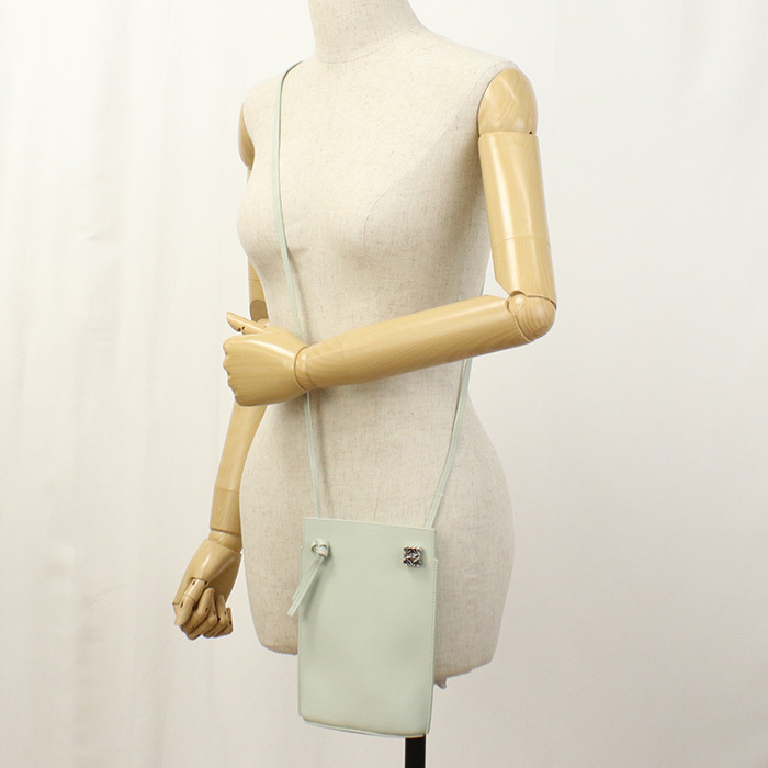中古良品 LOEWE ロエベ 斜め掛け ショルダーバッグ C630R12X01 ダイスポケット レディース グリーン