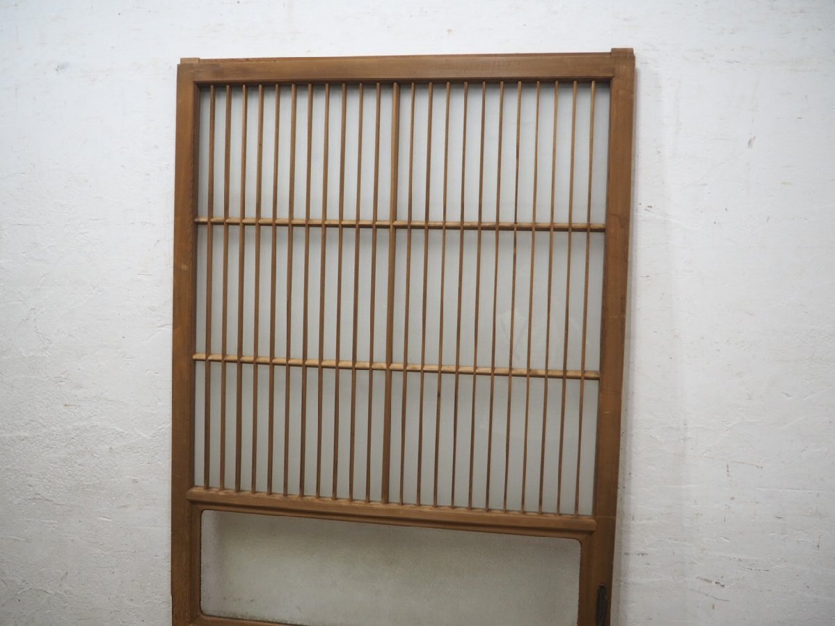 タL0394◇(4)【H176，5cm×W89cm】◇素敵な格子デザインの古い木製