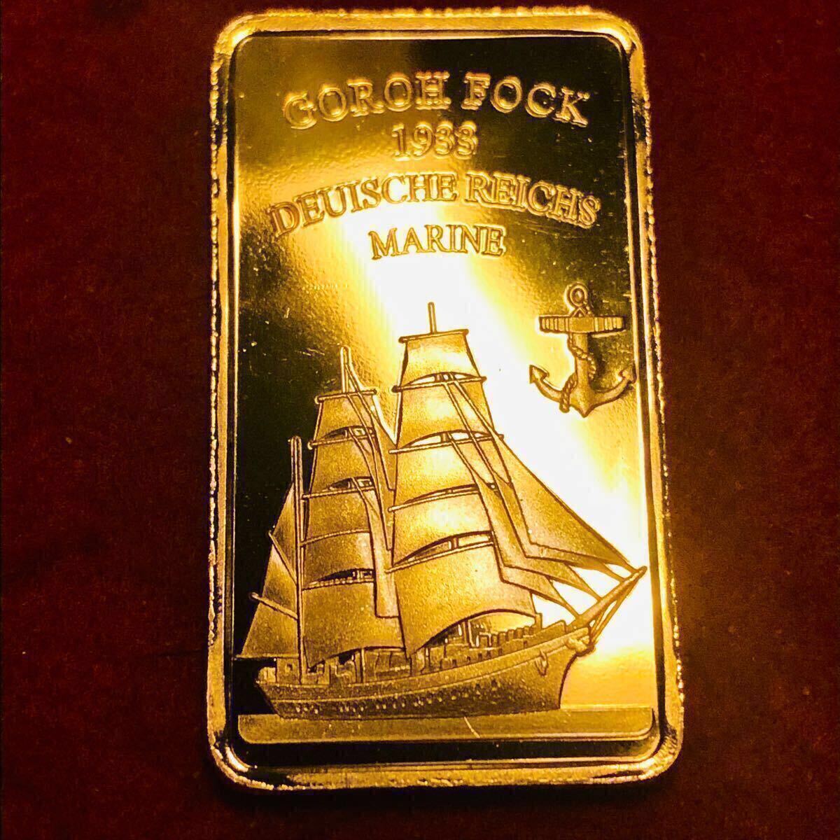 1933年 海軍記念 第二次世界大戦 ゴールドバー 古銭 大型 カプセル付き 金貨 1933年 ナチス・ドイツ 海軍記念金貨 第二次世界大戦