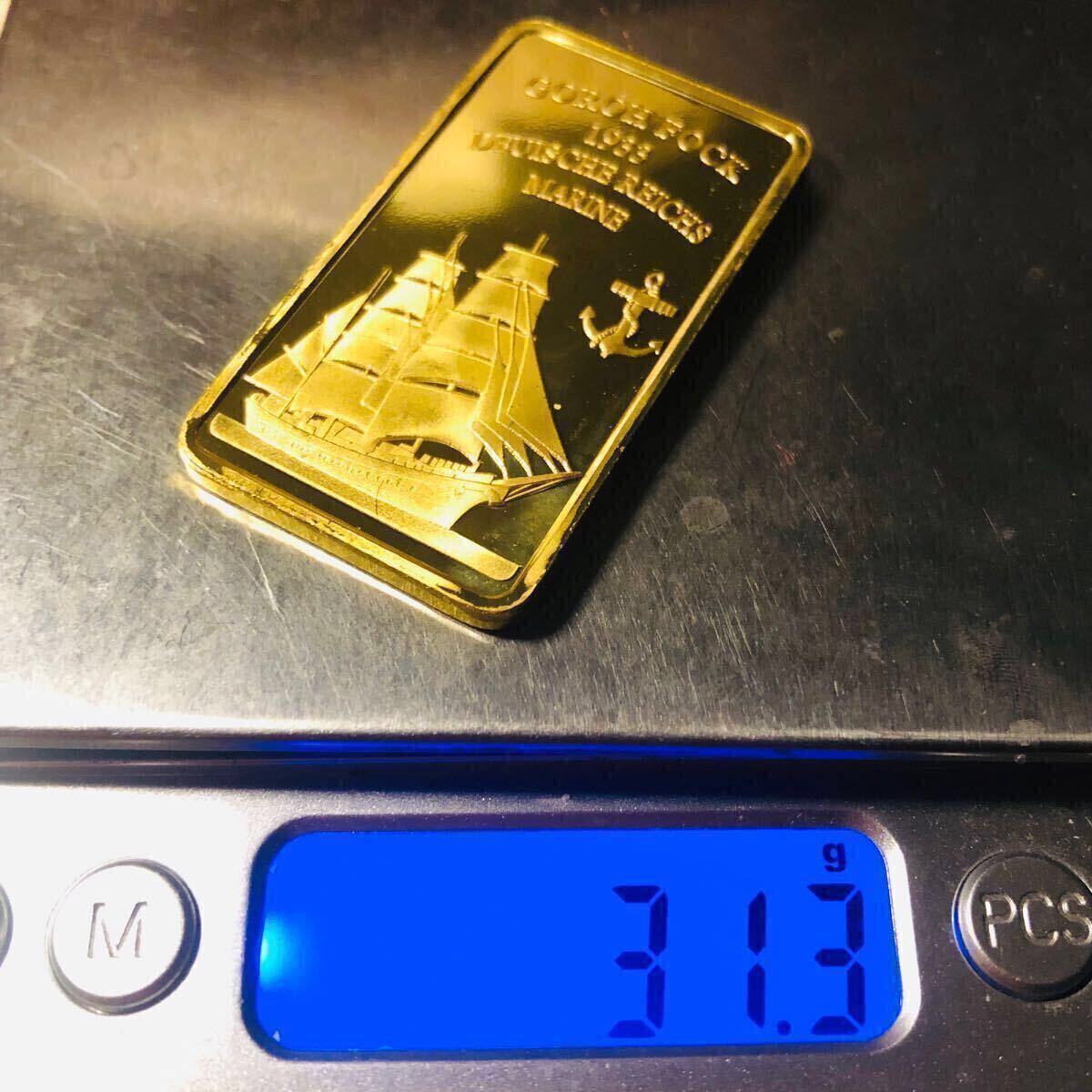 1933年 海軍記念 第二次世界大戦 ゴールドバー 古銭 大型 カプセル付き 金貨 1933年 ナチス・ドイツ 海軍記念金貨 第二次世界大戦