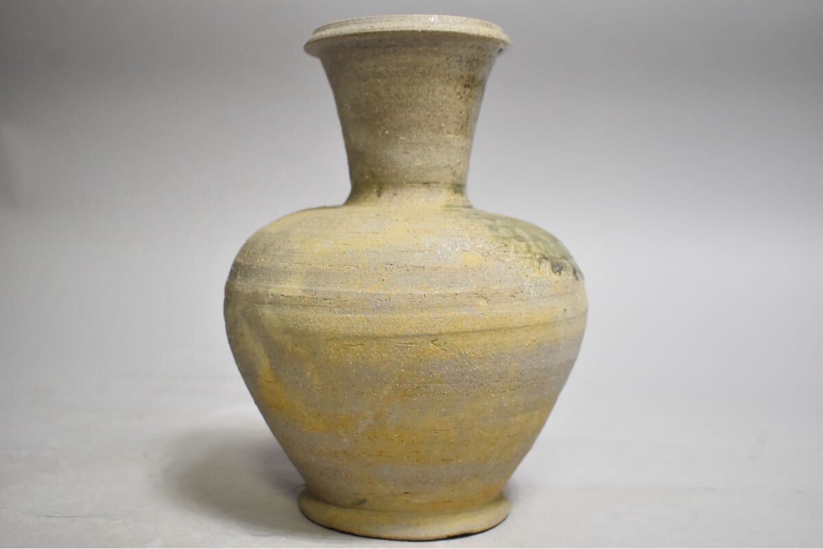 時代物 瀬戸焼 仏花器 江戸時代 箱無 骨董品、美術品 英】A186 時代 瀬戸花瓶 日本美術 瀬戸焼 花入 壺 骨董品 美術品