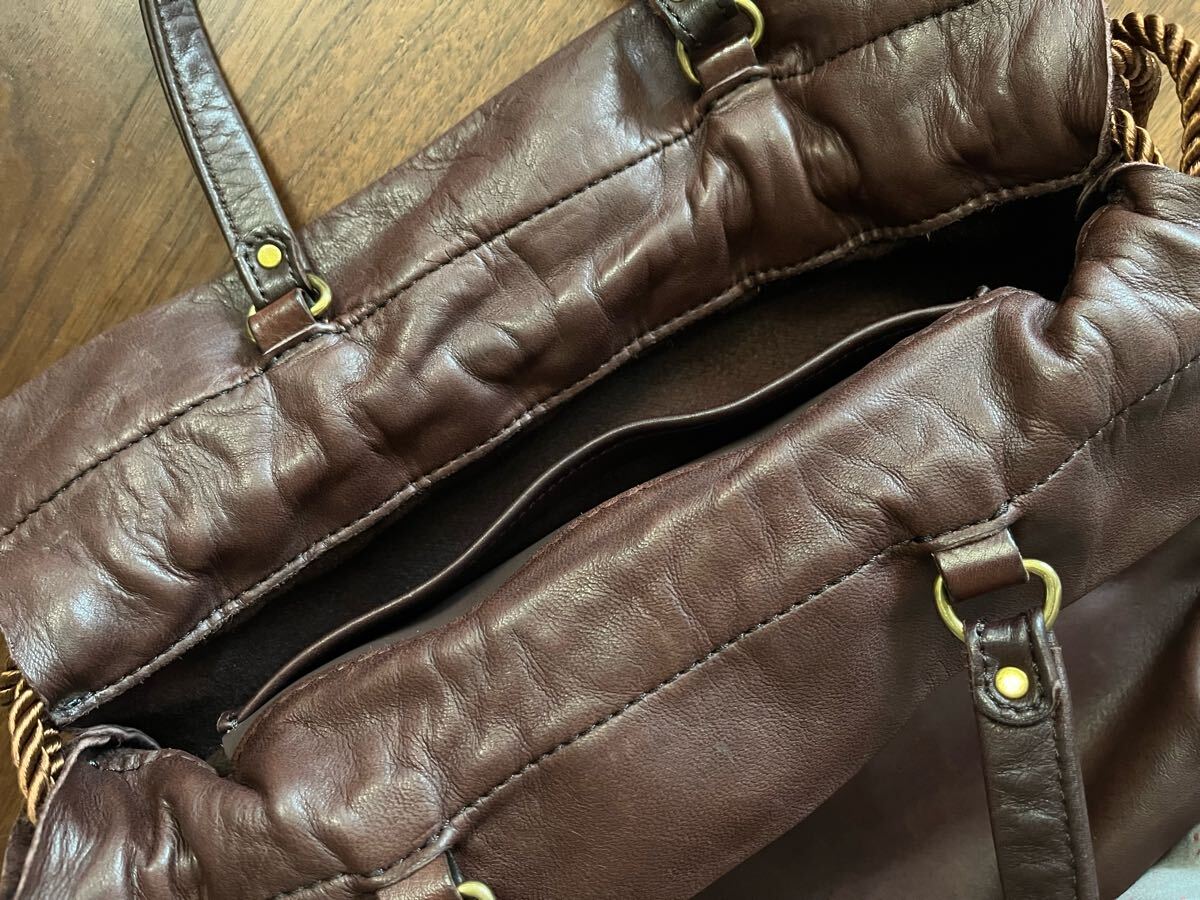 即決★LONAロナ★UMAKINミディアムサイズ★ショルダーハンドバッグ★限定色モカブラウン★中古 ★馬革レザー★使用に伴う傷擦れあり★_画像7