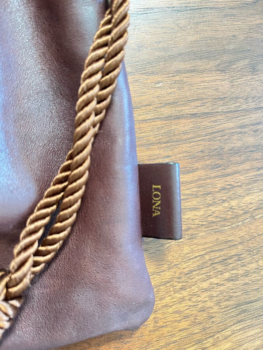 即決★LONAロナ★UMAKINミディアムサイズ★ショルダーハンドバッグ★限定色モカブラウン★中古 ★馬革レザー★使用に伴う傷擦れあり★_画像6