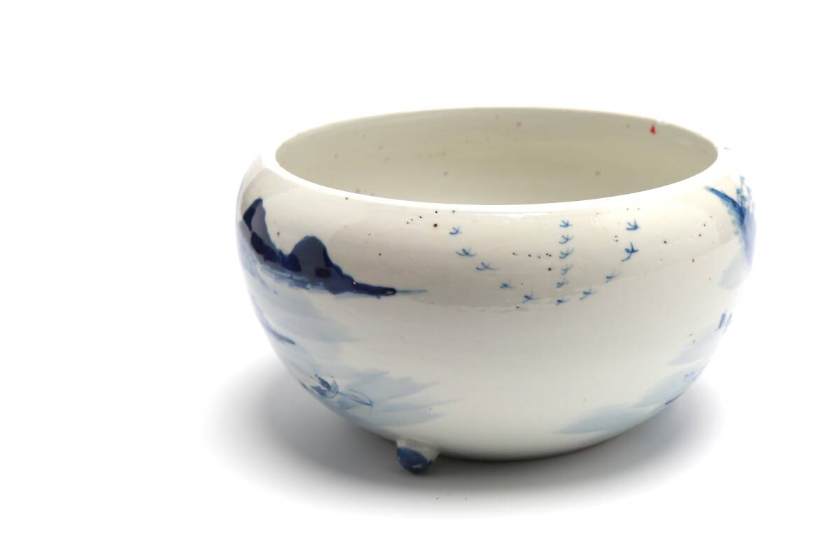 茶道具 中国美術 青花 茶入(A779) 中国美術 茶道具 茶碗 鉢 唐物 染付 青花 煎茶 瓶台 急須台
