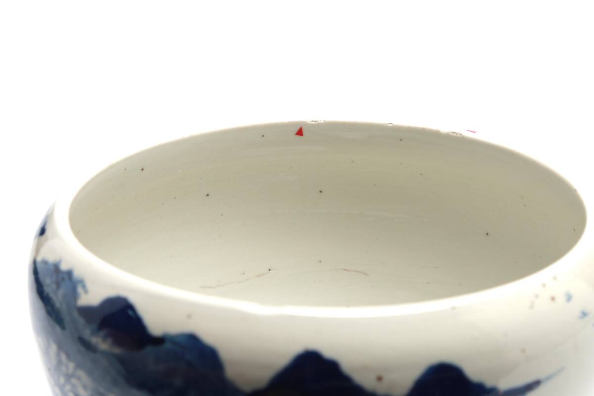 茶道具 中国美術 青花 茶入(A779) 中国美術 茶道具 茶碗 鉢 唐物 染付 青花 煎茶 瓶台 急須台
