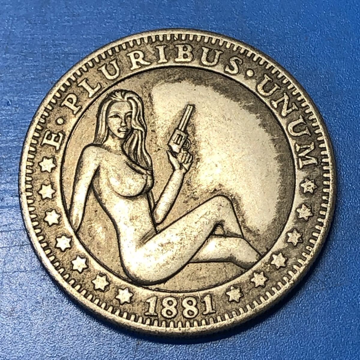 アメリカ イーグル 1881年 大型硬貨 1ドル 裸女 貿易銀 鷹 z-25 1881年 アメリカ古銭 裸女 1ドル銀貨 海外コイン 記念硬貨