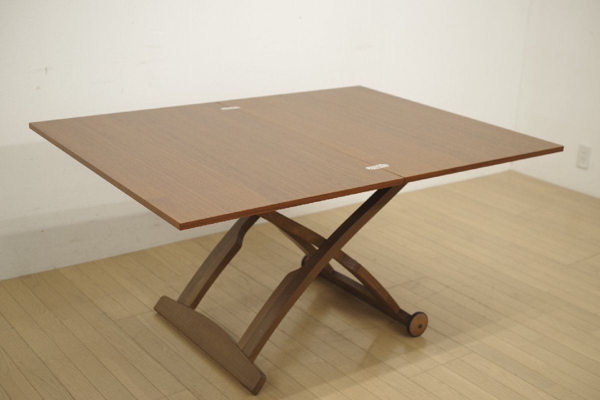 展示品 カリガリス コヌビア マスコッティ 昇降テーブル ウォールナット エクステンション ダイニング リビング デザイナーズ 19萬